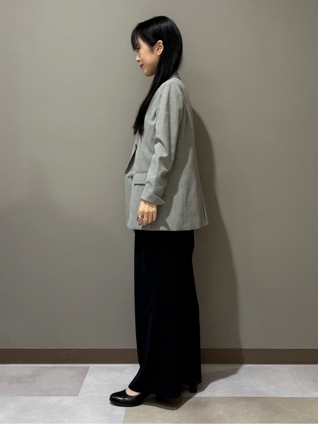 KEIKOさんの「INDIVI｜【洗える／セットアップ可能】凹凸ストレッチ素材ダブルジャケット」を使ったコーディネート