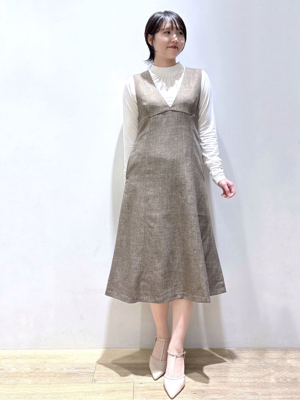 mizukiさんの「index｜ヴィンテージツイードジャンスカ【洗濯機OK／防シワ】」を使ったコーディネート