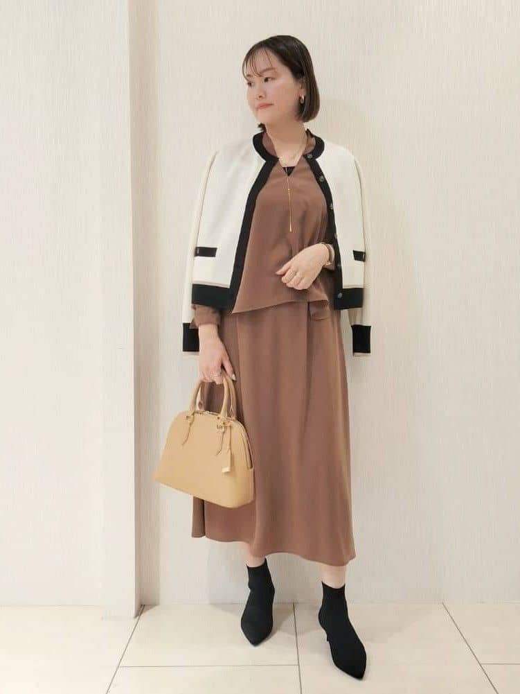 naokoさんの「UNTITLED｜【アンサンブル可/ジャケット風】ウールミラノリブカーディガン」を使ったコーディネート