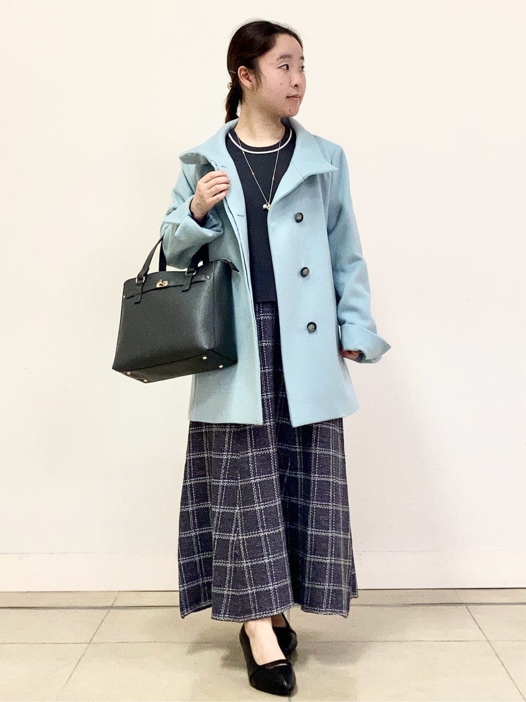 tomominさんの「Reflect｜【SS-4Lサイズ／衿が顔に当たらない◎】スタンドネックミドルコート」を使ったコーディネート