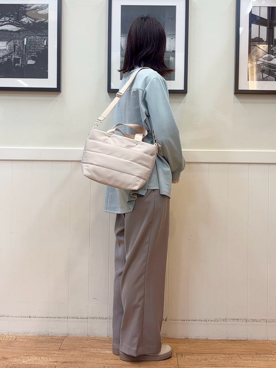 えぬさんの「SHOO･LA･RUE｜【洗濯機可/S-LL/高レビュー】上品シルエットで美しい イージーワイドパンツ」を使ったコーディネート