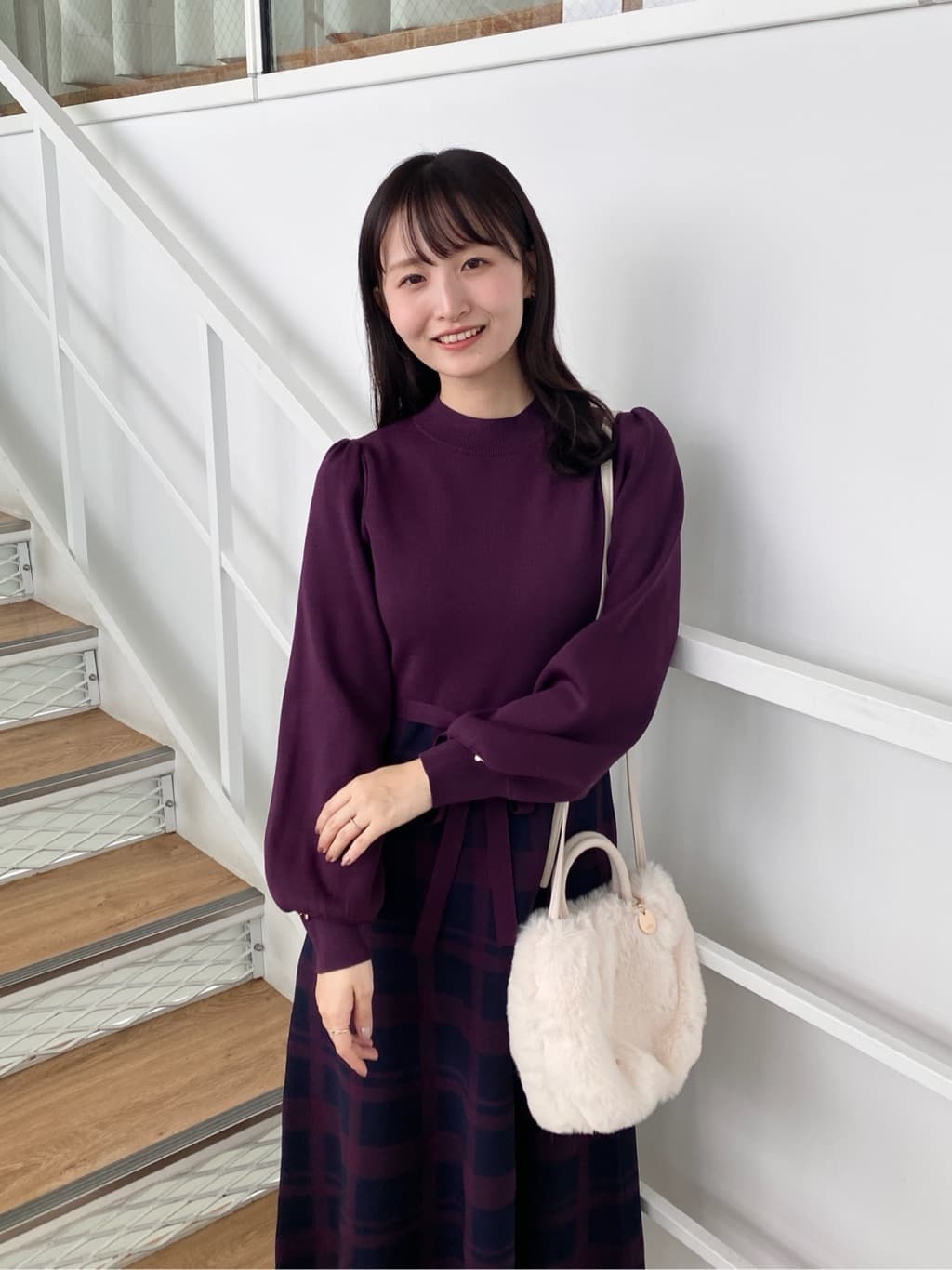 みさかさんの「index｜【2WAY】フェイクファーラウンドショルダーバッグ」を使ったコーディネート