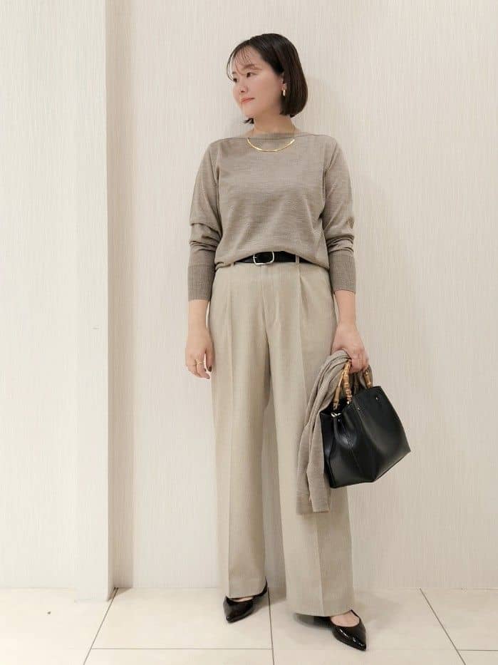 naokoさんの「UNTITLED｜【アンサンブル可/洗える/ボタンなし】シルクウールカシミヤ 着流しカーディガン」を使ったコーディネート