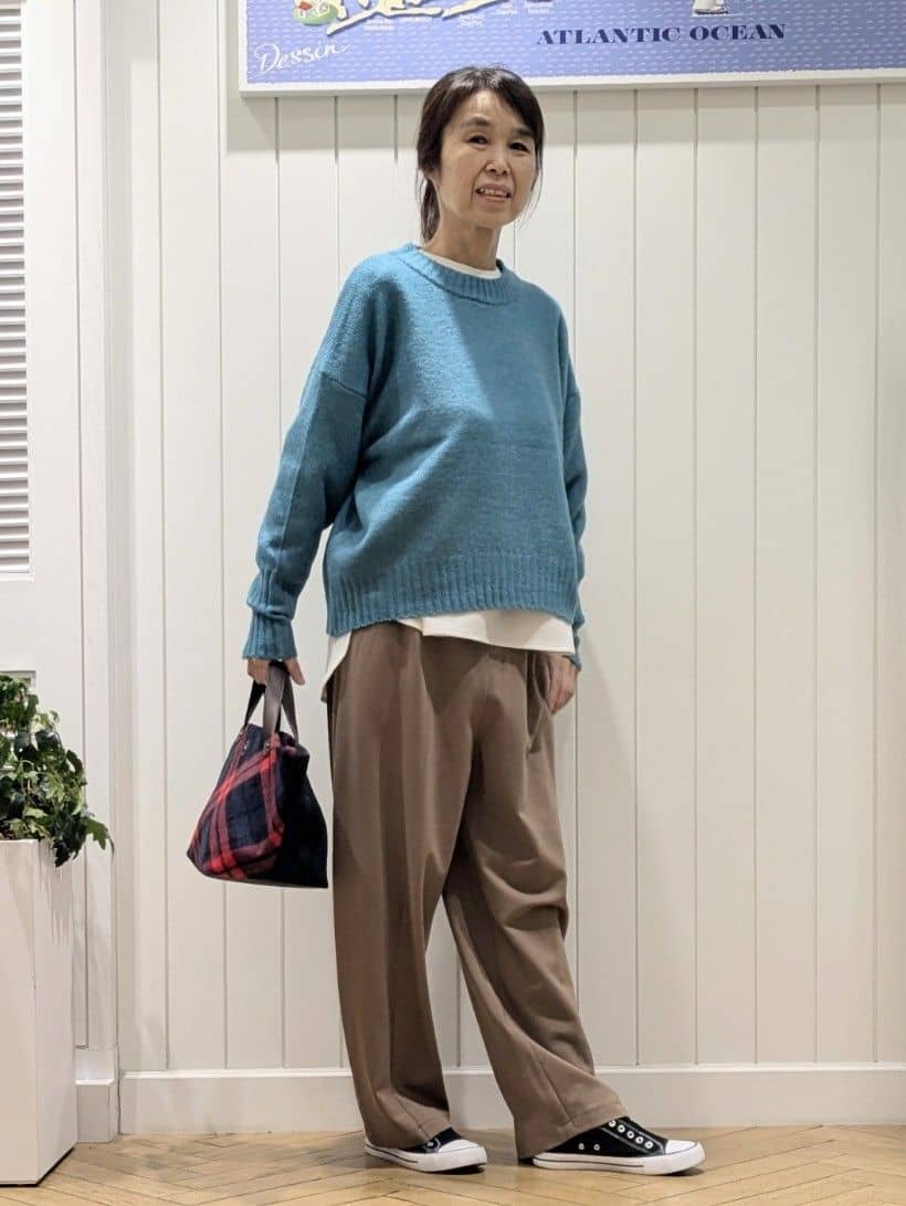 keikoさんの「Dessin｜【洗える】クルーネックワイドニット」を使ったコーディネート
