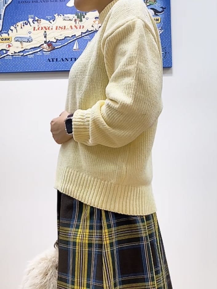 Hamaさんの「Dessin｜【洗える】ハイネックベロアモールニット」を使ったコーディネート