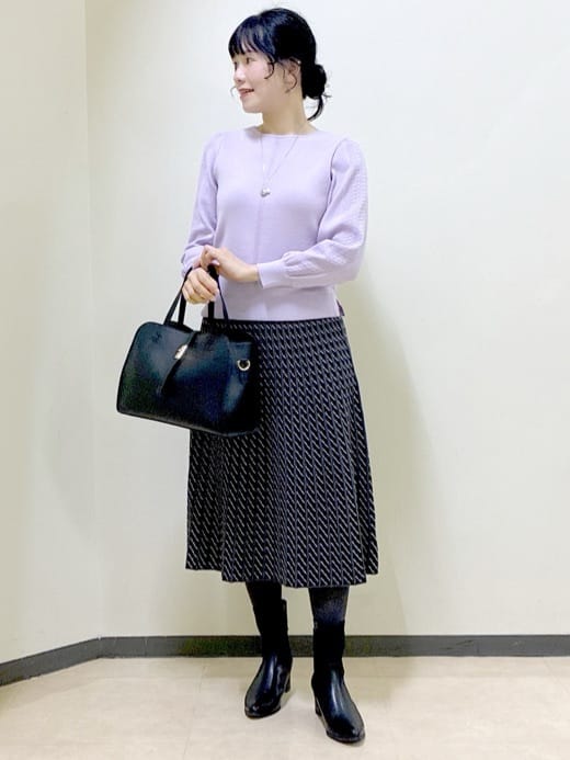  beni_gingerさんの「Reflect｜【選べる8色／スカートにもパンツにも◎】ウール混ボートネックニット」を使ったコーディネート