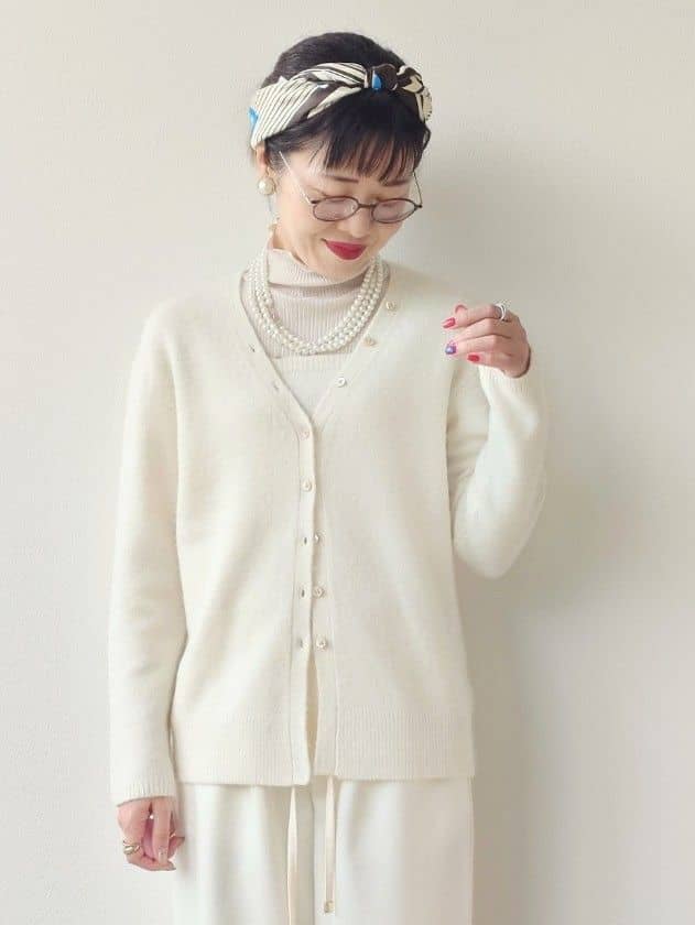MUTSUKOさんの「UNTITLED｜【洗える/ワイド/ウエストゴム】ストレッチドロストパンツ」を使ったコーディネート