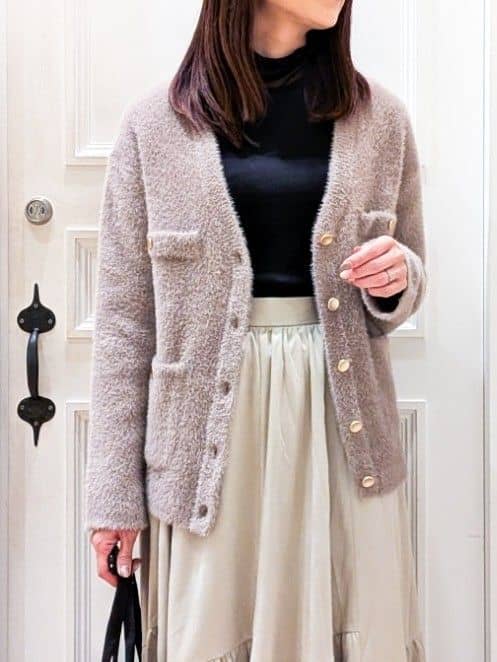 maiさんの「grove｜シアー切替ハイネックプルオーバー」を使ったコーディネート