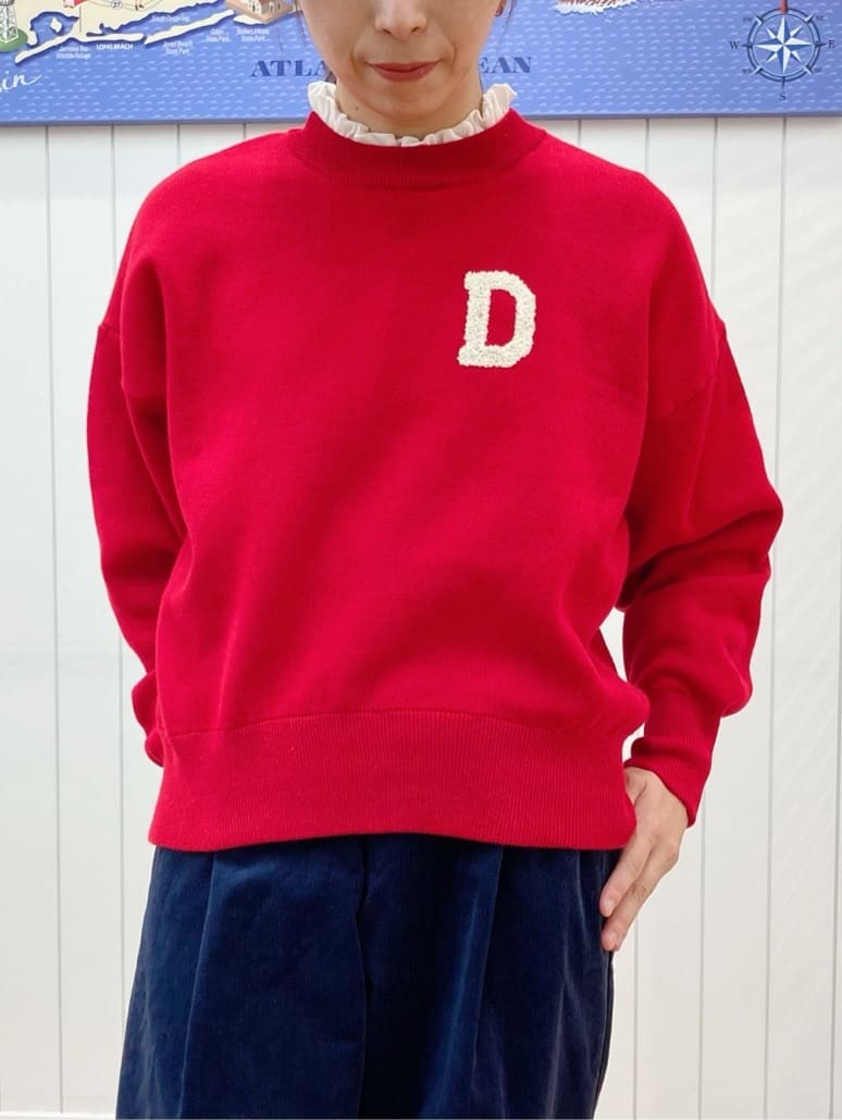 yoshiさんの「Dessin｜【洗える】Dサガラ刺繍ワッペン付きニット」を使ったコーディネート