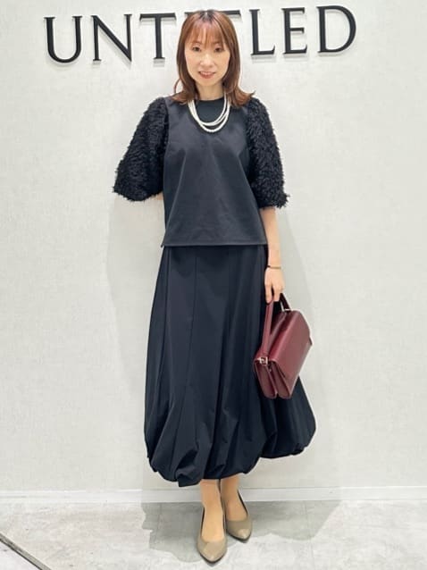 Miwaさんの「UNTITLED｜【丸首/Tシャツ風/短丈】シャギースリーブ ポンチカットソー」を使ったコーディネート