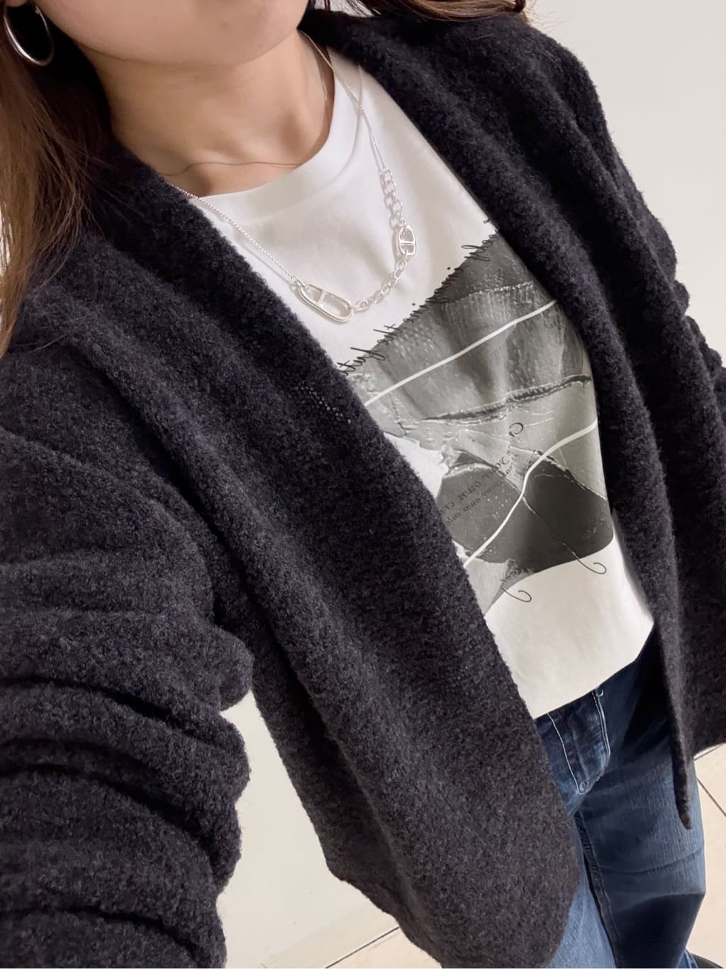kahoさんの「INDIVI｜デザインリング ショートネックレス」を使ったコーディネート