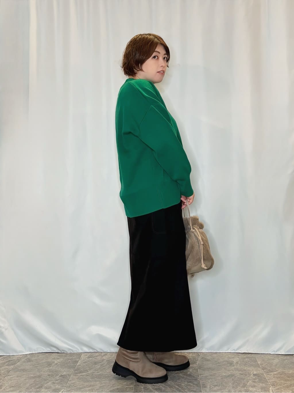 たみさんの「SHOO･LA･RUE｜【絶妙なゆるピタ/洗濯機可】ちくちくしにくい リブハイネックやわらかニット」を使ったコーディネート