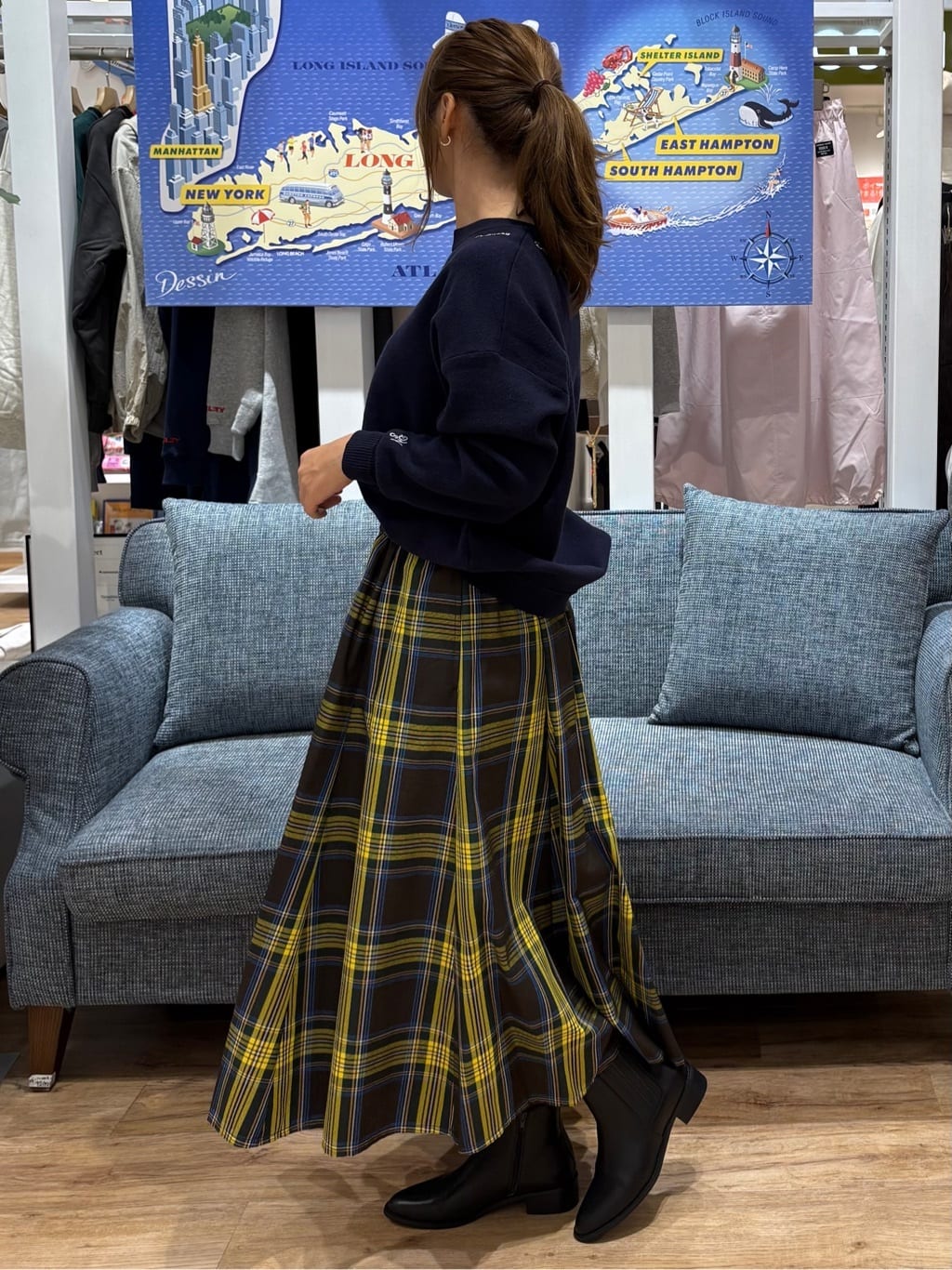 yuinaさんの「Dessin｜【洗える】刺繍入りジャカードニット」を使ったコーディネート