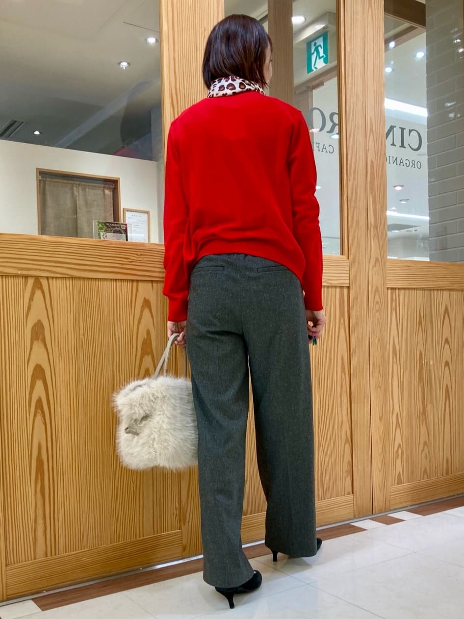 ゆうさんの「UNTITLED｜【ワイド/後ろゴム/シーズンレス】シルクネップツイードパンツ」を使ったコーディネート