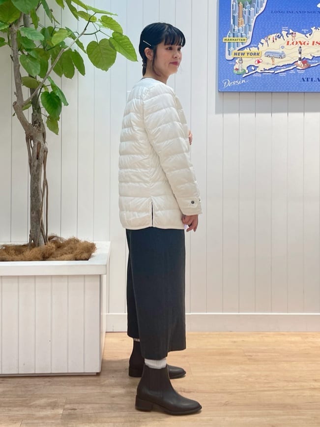 mikaさんの「Dessin｜【撥水・2WAY】ミュラーダウンコートミドル丈」を使ったコーディネート
