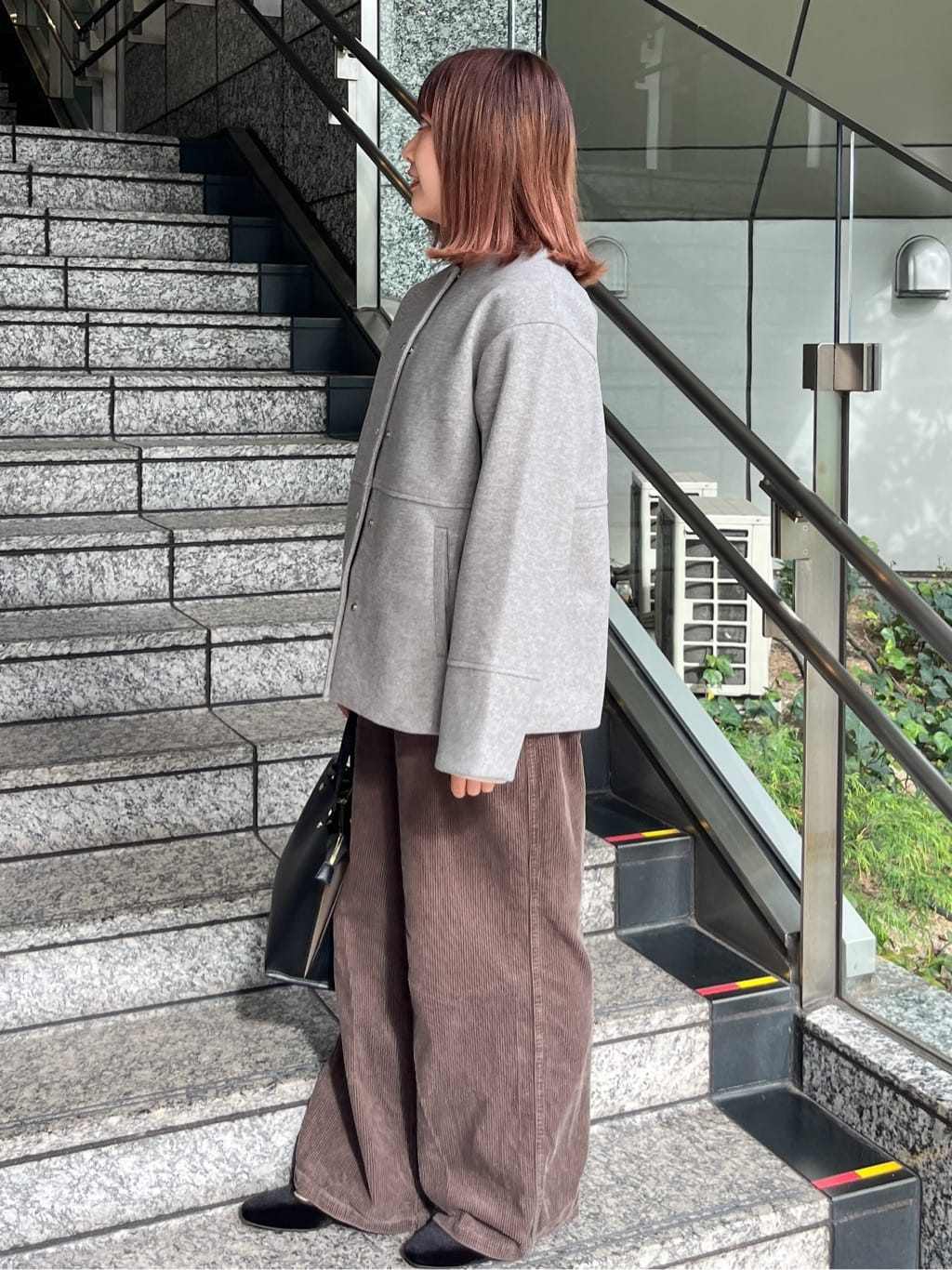 HANNAさんの「OPAQUE.CLIP｜ウールライクメルトンノーカラーコート【洗濯機洗い可】」を使ったコーディネート