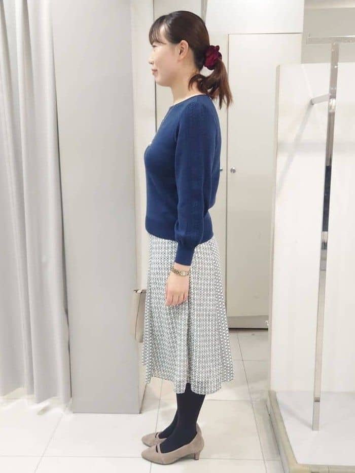 AZUSAさんの「Reflect｜【選べる8色／スカートにもパンツにも◎】ウール混ボートネックニット」を使ったコーディネート