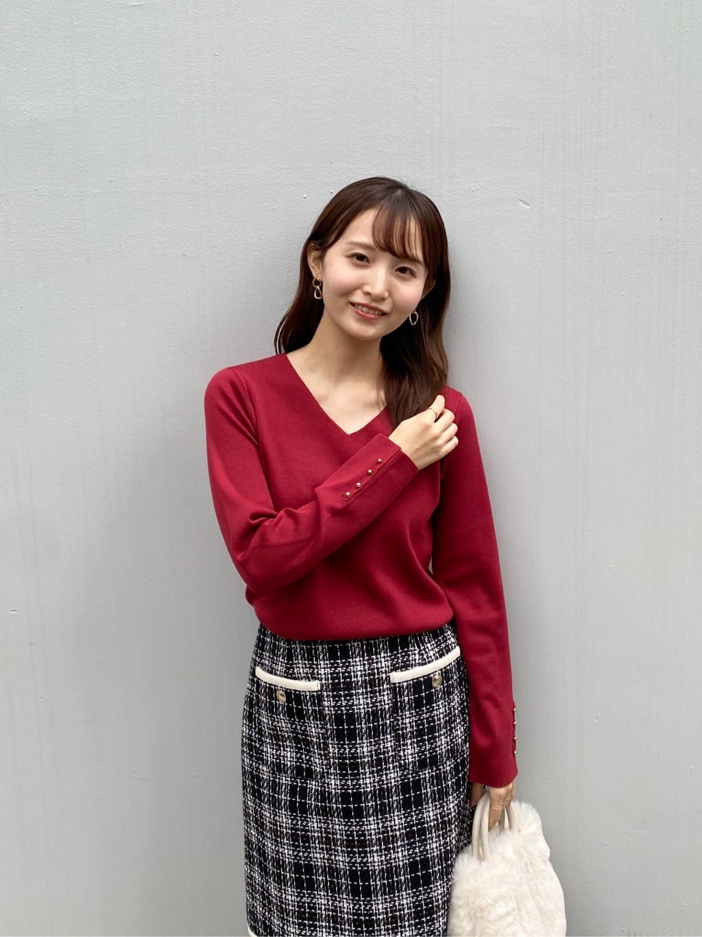 みさかさんの「index｜チェックツィードスカート／セットアップ対応【洗える】」を使ったコーディネート