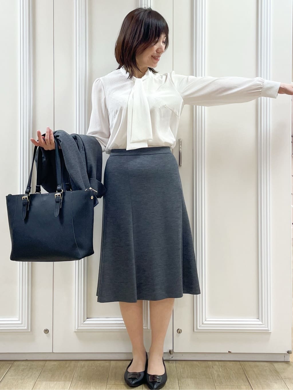 めいさんの「Reflect｜【SS-4Lサイズ】匠ソフトフレアスカート」を使ったコーディネート
