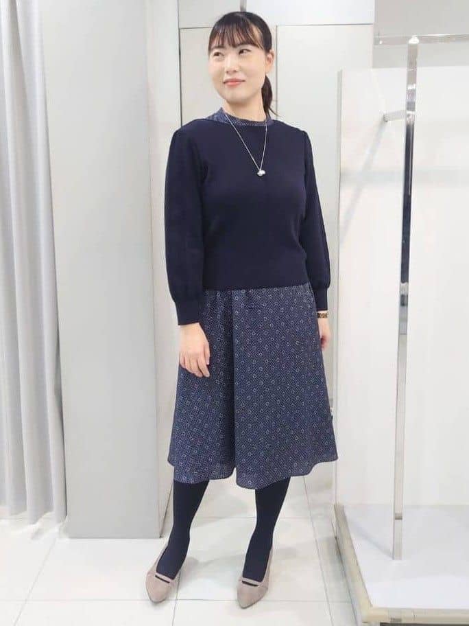 AZUSAさんの「Reflect｜【選べる8色／スカートにもパンツにも◎】ウール混ボートネックニット」を使ったコーディネート