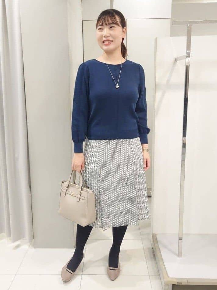 AZUSAさんの「Reflect｜【選べる8色／スカートにもパンツにも◎】ウール混ボートネックニット」を使ったコーディネート