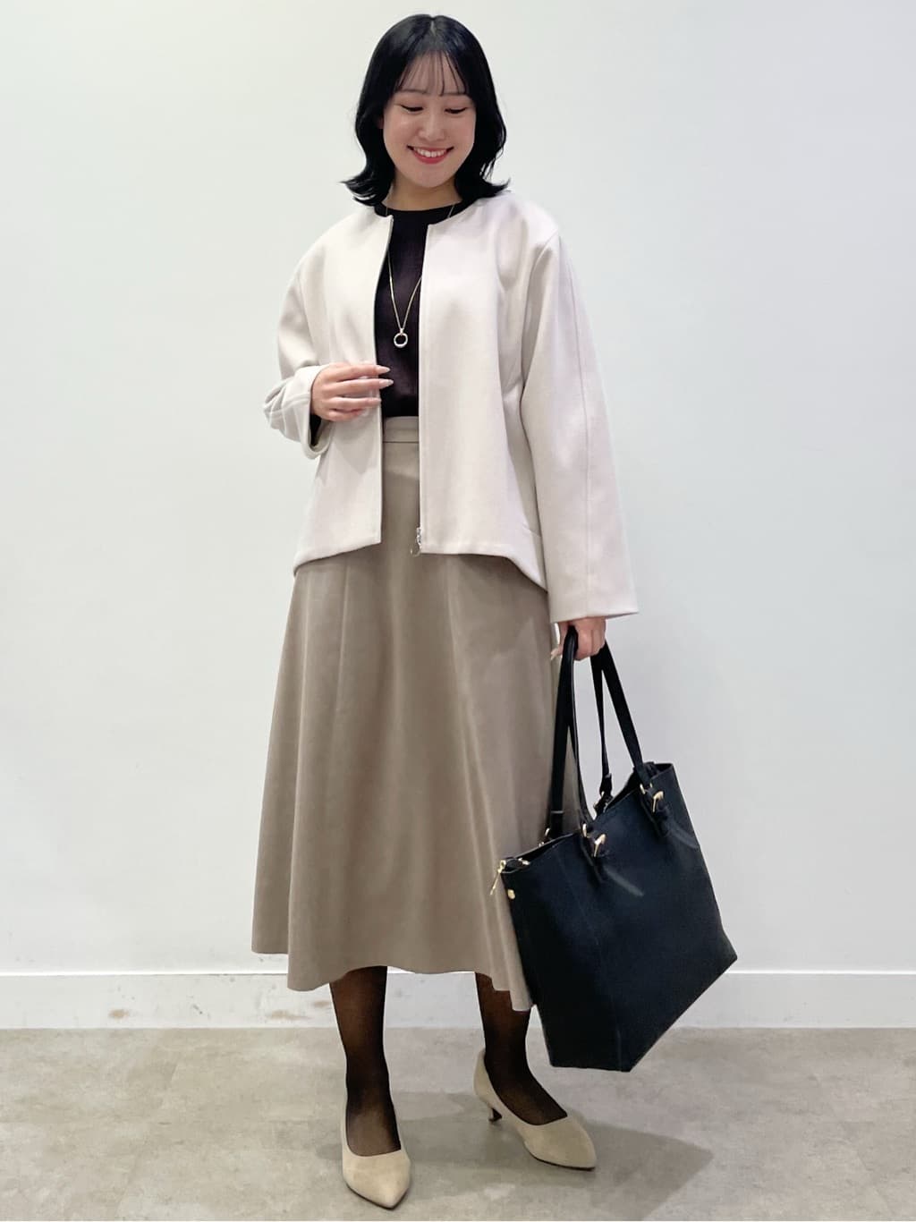 yukariさんの「Reflect｜【ゆったりシルエット】ジャージメルトンコクーンジャケット」を使ったコーディネート