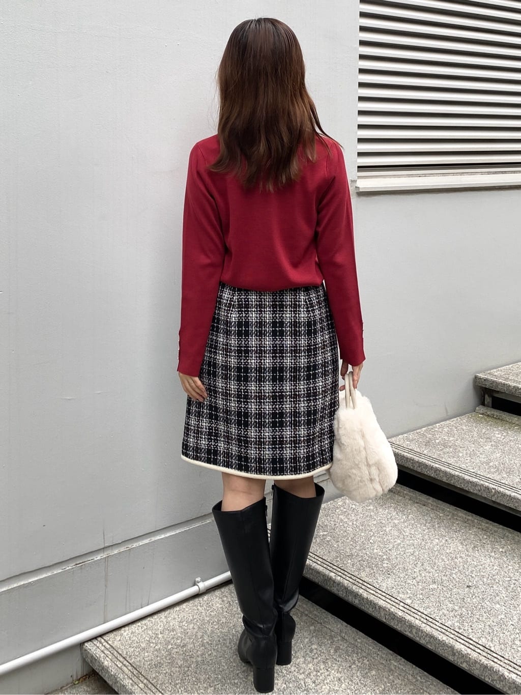 みさかさんの「index｜チェックツィードスカート／セットアップ対応【洗える】」を使ったコーディネート
