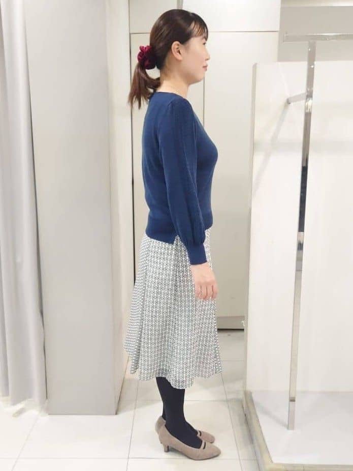 AZUSAさんの「Reflect｜【選べる8色／スカートにもパンツにも◎】ウール混ボートネックニット」を使ったコーディネート
