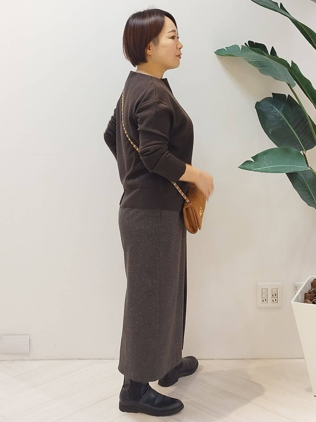 s u g iさんの「UNTITLED｜【洗える】モックネックミラノリブニット」を使ったコーディネート