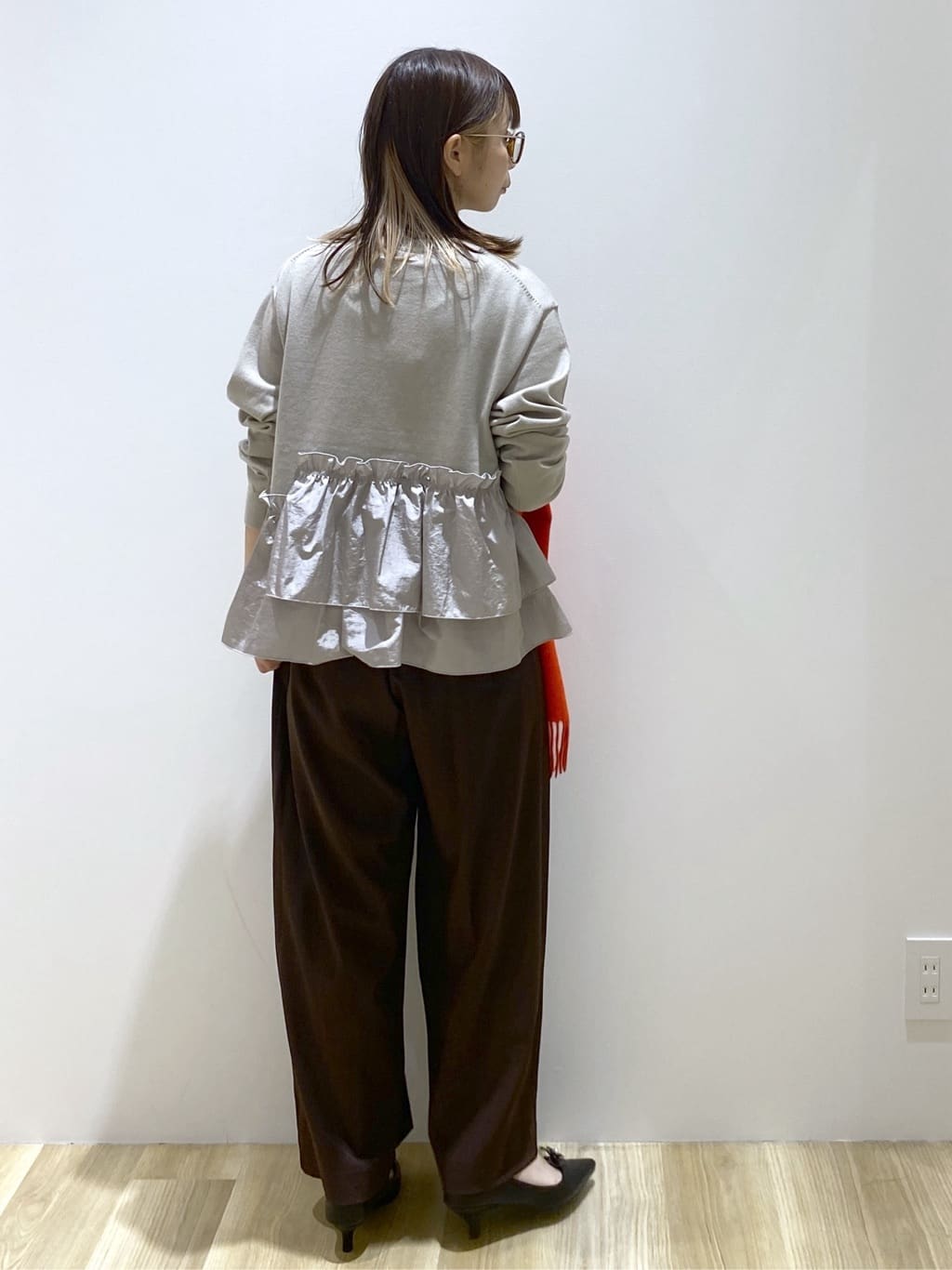 えりさんの「OPAQUE.CLIP｜タックデザインワイドパンツ【洗濯機OK】」を使ったコーディネート