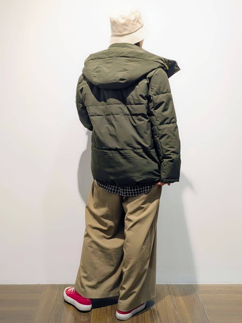 4410さんの「THE SHOP TK｜【すっきり見えシルエット】上品ふわもこ中綿ブルゾン」を使ったコーディネート