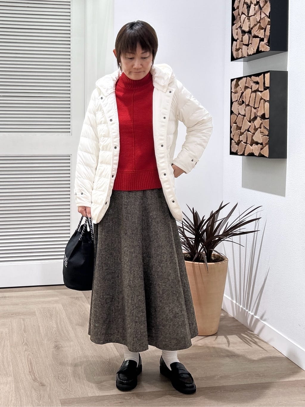 rairaiさんの「Dessin｜【撥水・2WAY】ミュラーダウンコートミドル丈」を使ったコーディネート
