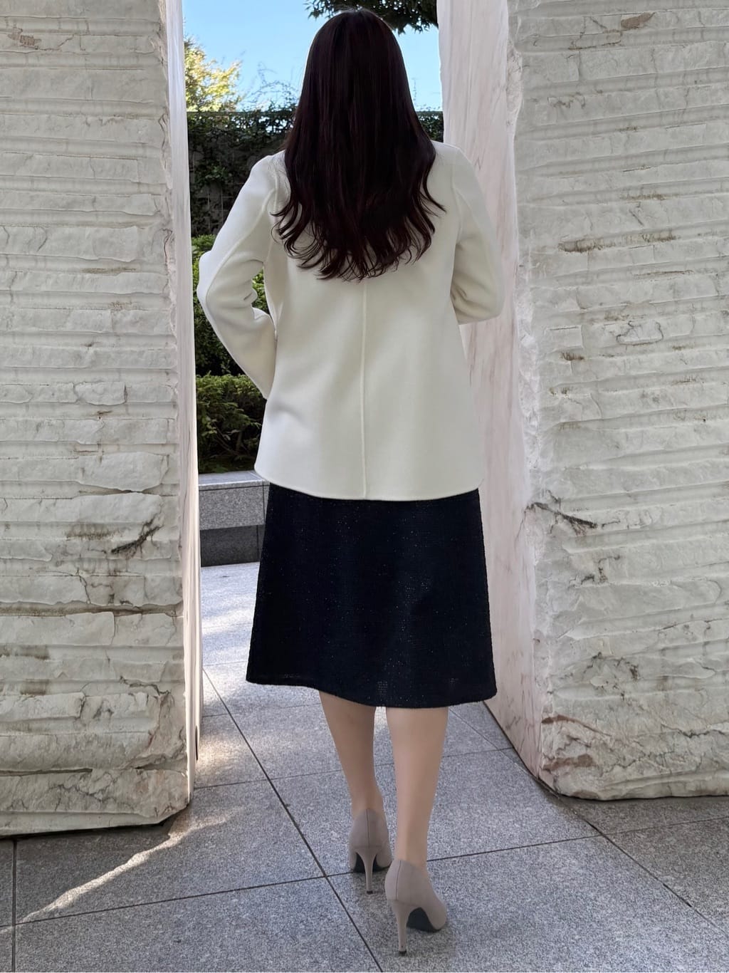 sayaさんの「COUP DE CHANCE｜【リバー仕立て／裏地無し】軽く羽織れるウールリバーコート」を使ったコーディネート