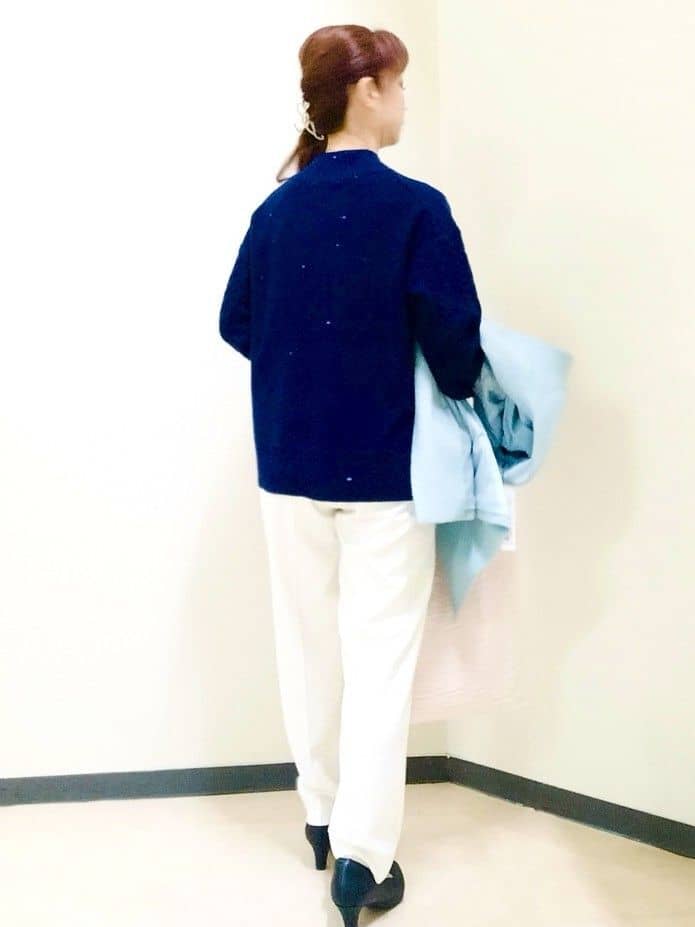花さんの「Reflect｜【SS-4Lサイズ／衿が顔に当たらない◎】スタンドネックミドルコート」を使ったコーディネート