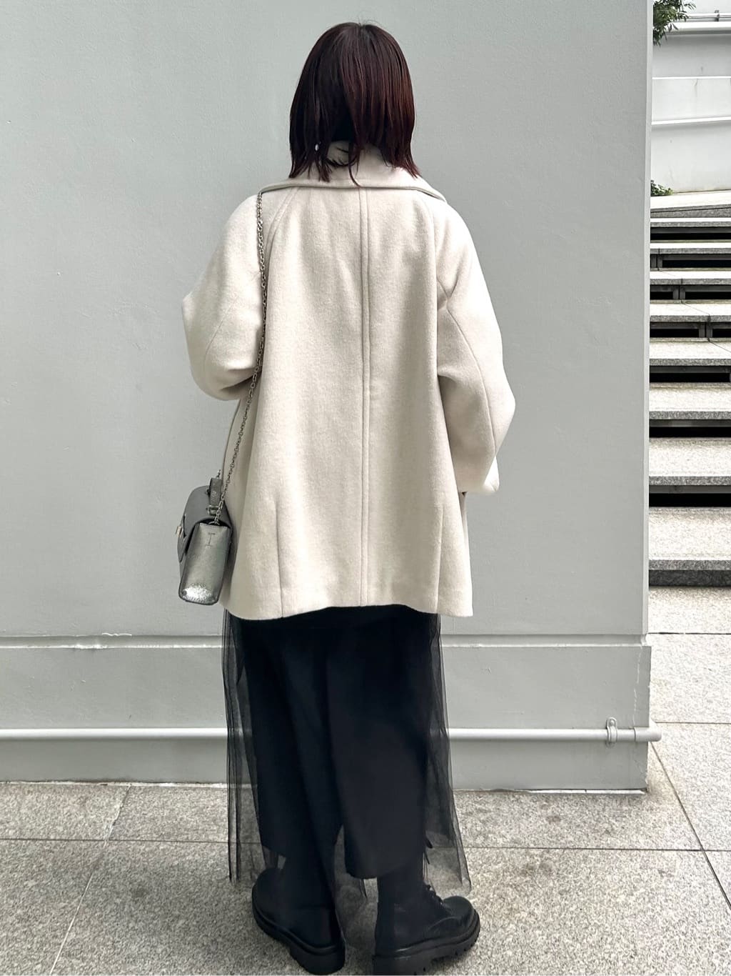 RINAさんの「OPAQUE.CLIP｜カシミヤブレンドウールミドルピーコート」を使ったコーディネート