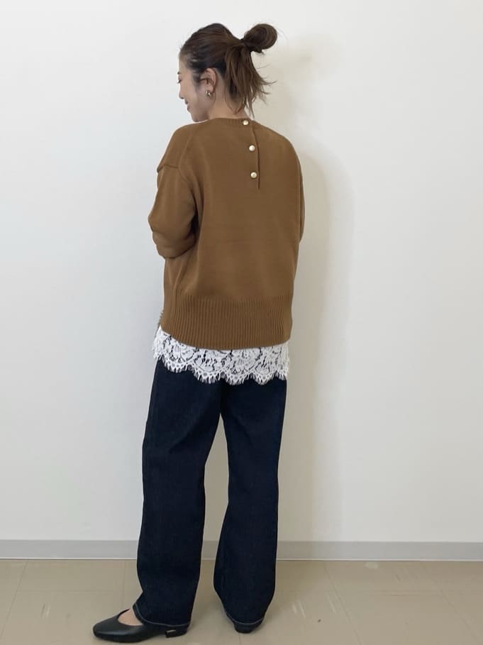 Akiさんの「OPAQUE.CLIP｜ストレッチバギーデニム【洗濯機洗い可】《SS～LL》」を使ったコーディネート