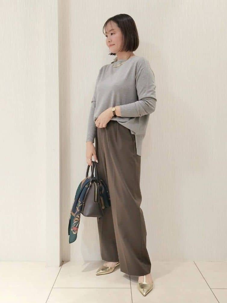 naokoさんの「UNTITLED｜【8色展開/体型カバー】魅せるタイムレスニット」を使ったコーディネート