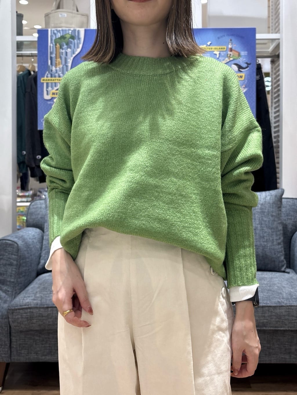 risaさんの「Dessin｜【洗える】クルーネックワイドニット」を使ったコーディネート