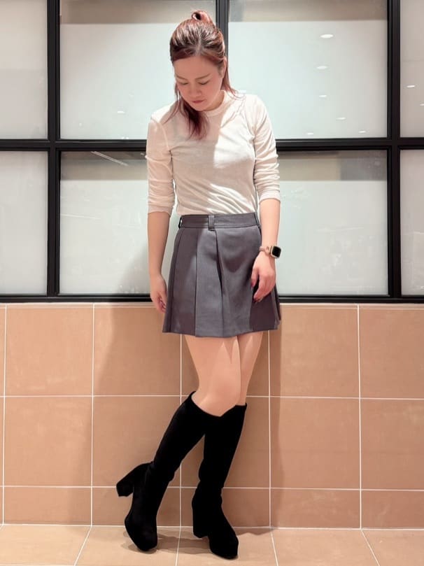 すみれさんの「ESPERANZA｜ゆる傾斜ロングブーツ」を使ったコーディネート