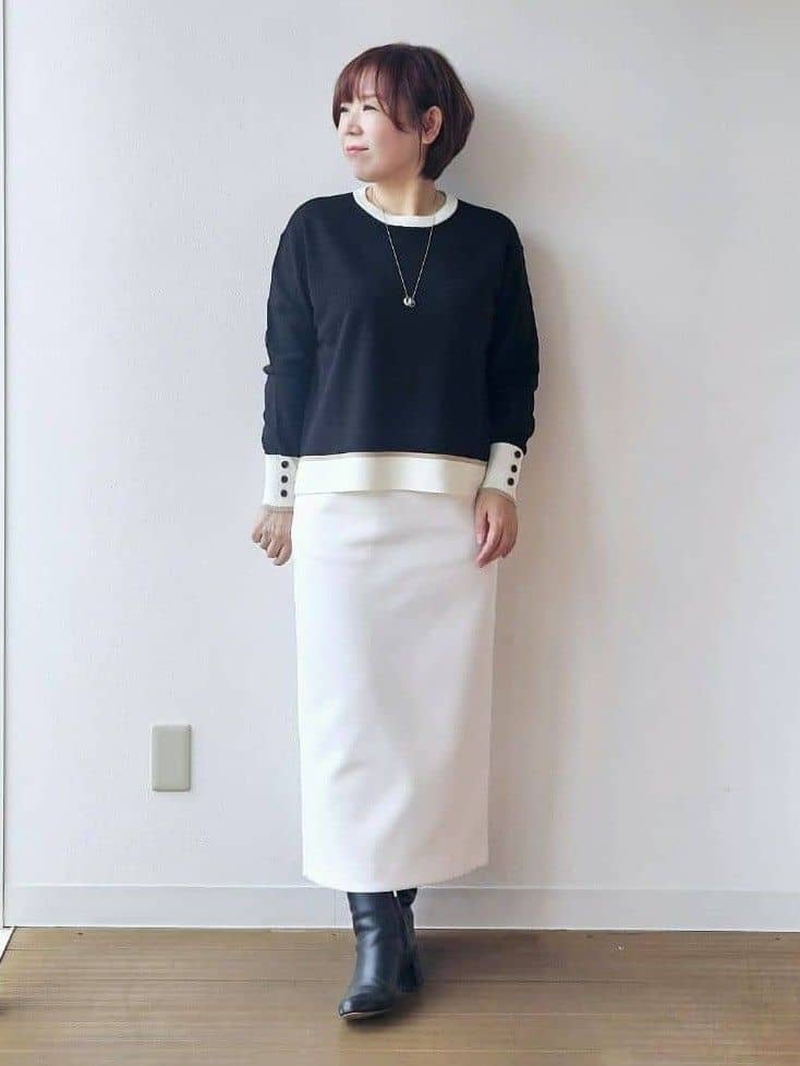 やじまさんの「UNTITLED｜【アンサンブル可/ジャケット風】ウールミラノリブカーディガン」を使ったコーディネート