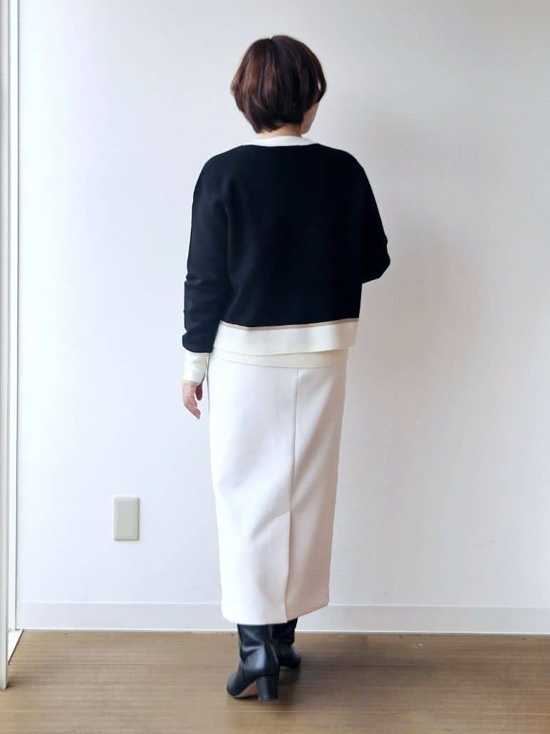 やじまさんの「UNTITLED｜【アンサンブル可/ジャケット風】ウールミラノリブカーディガン」を使ったコーディネート