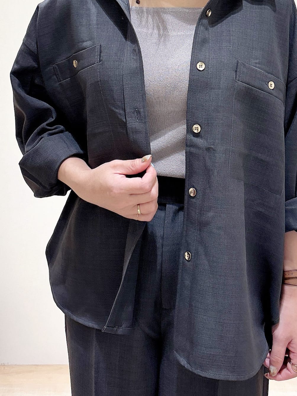 MIYUさんの「grove｜【カセット服】洗えるストレートワイドパンツ」を使ったコーディネート