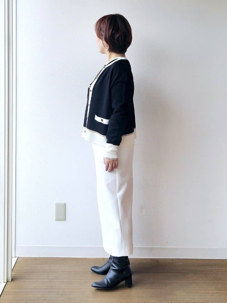 やじまさんの「UNTITLED｜【アンサンブル可/ジャケット風】ウールミラノリブカーディガン」を使ったコーディネート