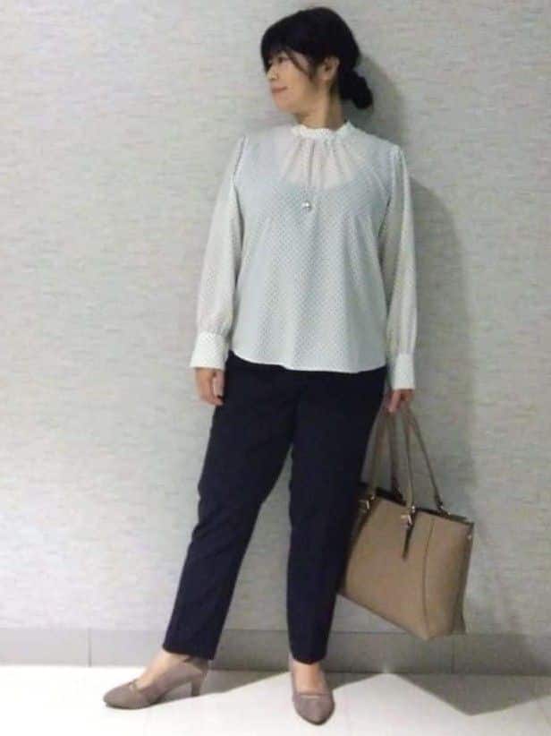 sakoさんの「Reflect｜【SS-4Lサイズ】ドットプリントブラウス」を使ったコーディネート