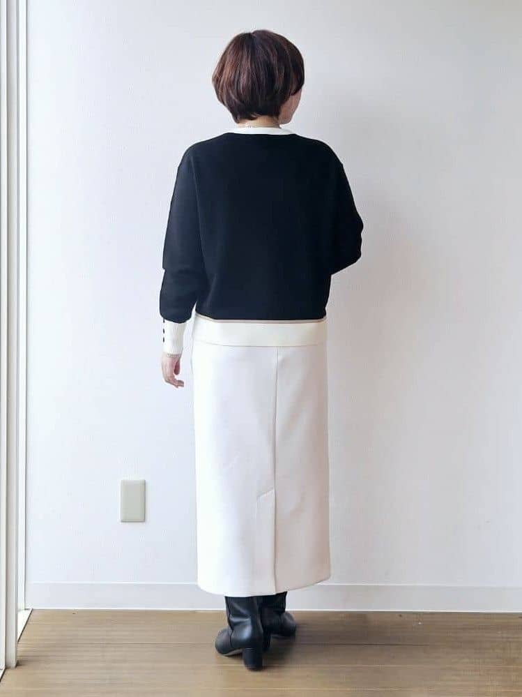 やじまさんの「UNTITLED｜【アンサンブル可/ジャケット風】ウールミラノリブカーディガン」を使ったコーディネート