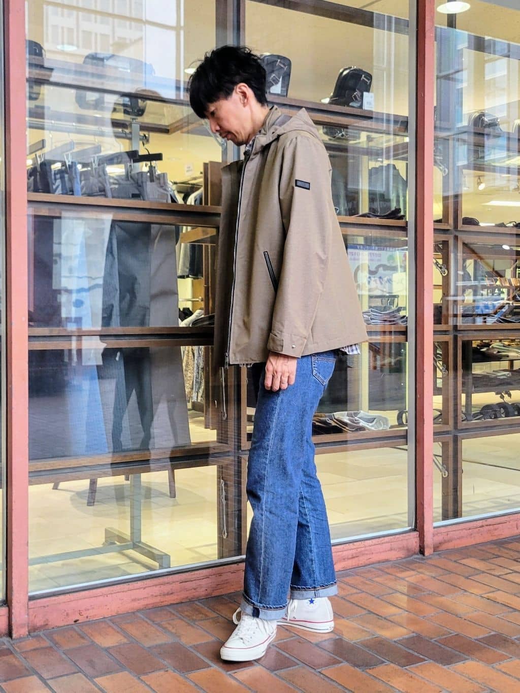piroyaさんの「TAKEO KIKUCHI｜チェックボーラーガーゼシャツ」を使ったコーディネート