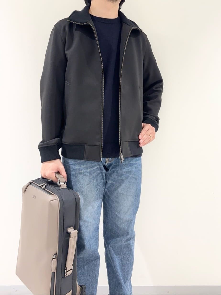 及川さんの「TAKEO KIKUCHI｜【JUST ONE LAYER】ダウンファブリック ジップアップ リブ ブルゾン」を使ったコーディネート