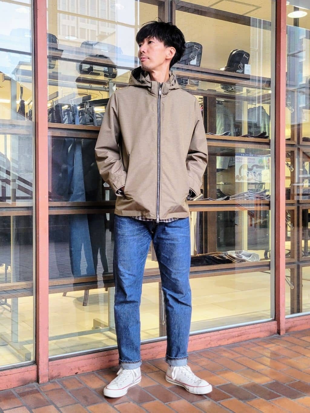 piroyaさんの「TAKEO KIKUCHI｜チェックボーラーガーゼシャツ」を使ったコーディネート