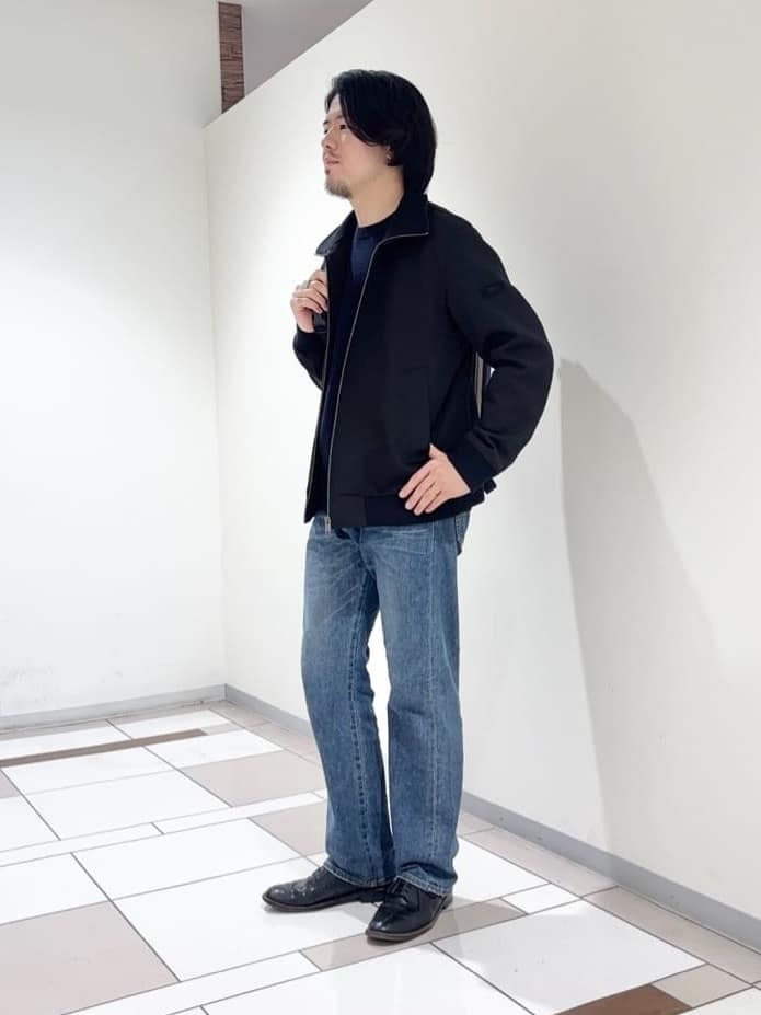 及川さんの「TAKEO KIKUCHI｜【JUST ONE LAYER】ダウンファブリック ジップアップ リブ ブルゾン」を使ったコーディネート