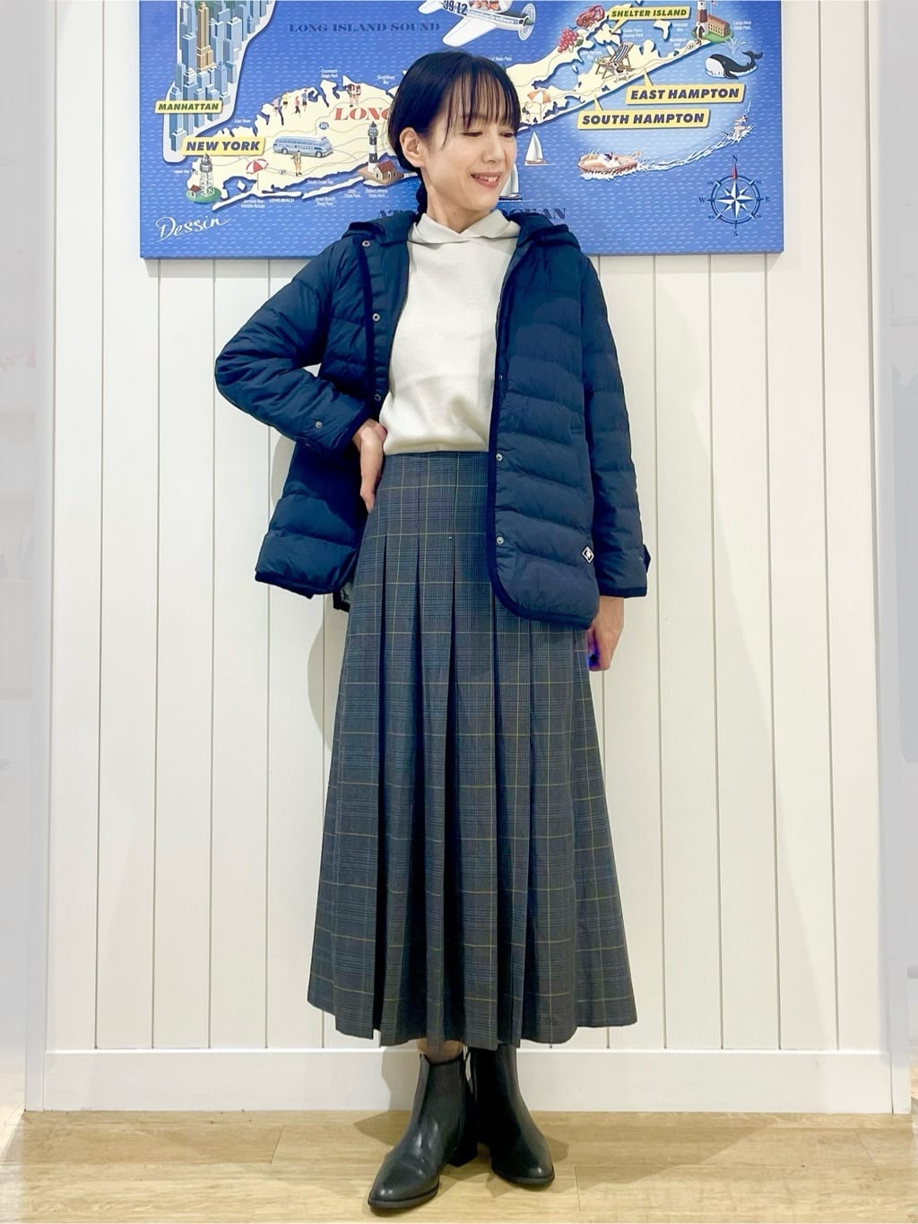 uwatokoさんの「Dessin｜【撥水・2WAY】ミュラーダウンコートミドル丈」を使ったコーディネート